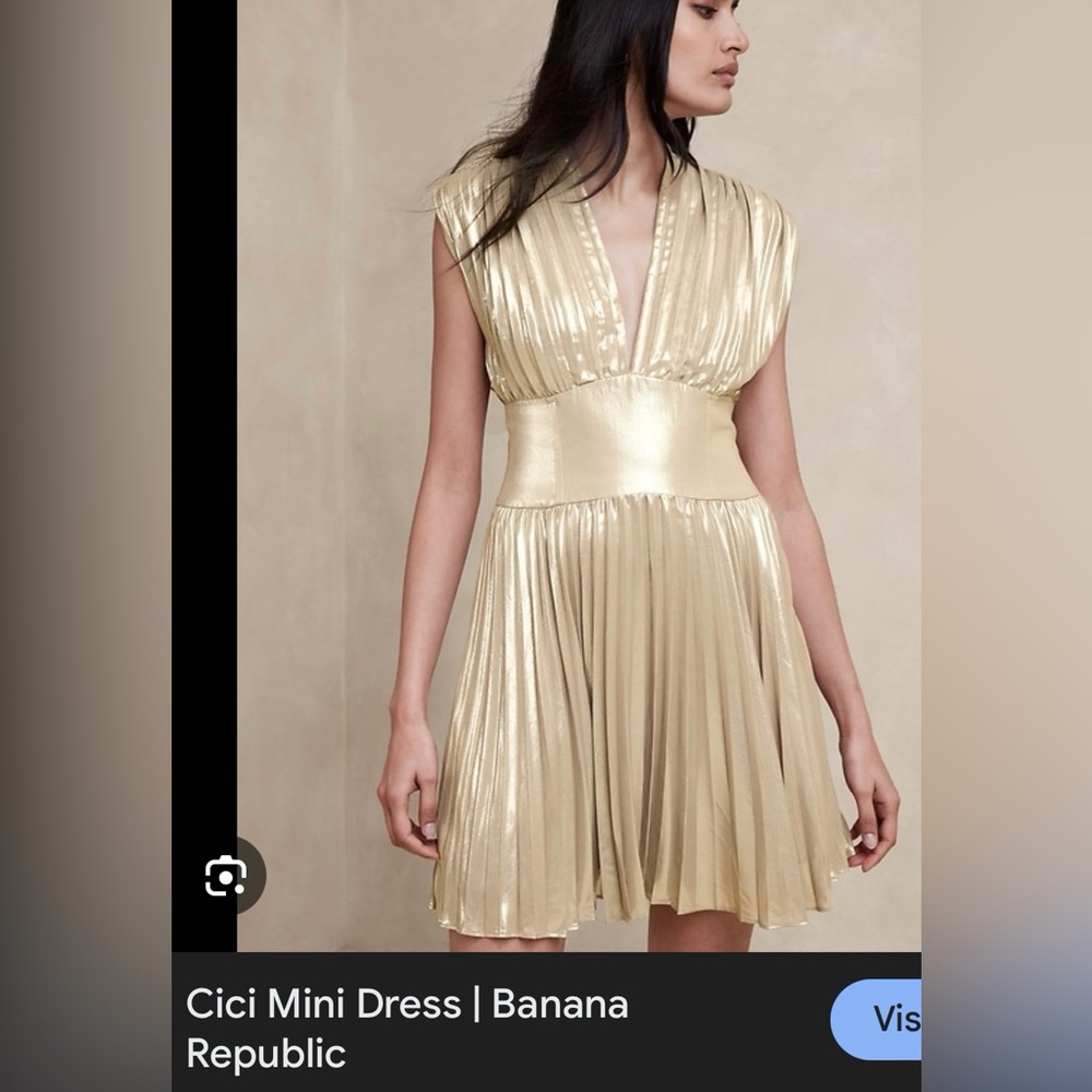 Banana Republic Gold Mini Dress